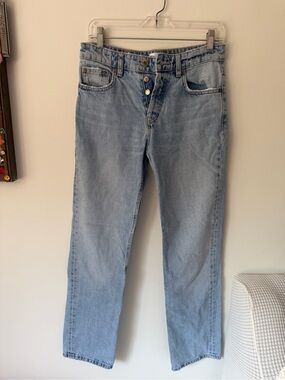 Zara Light Wash Straight Leg Jeans